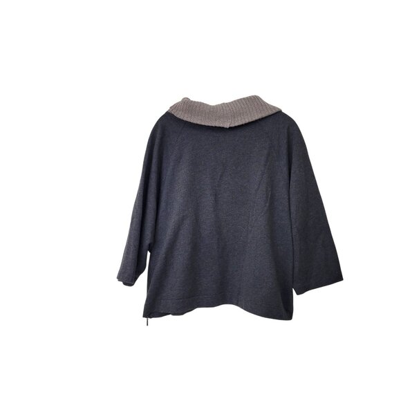 Ann Taylor LOFT Womens Gray Sweater With Ribbed Cowl Neck & Drawstring Size XL - Picture 2 of 6